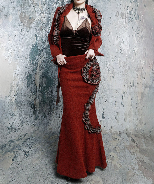 Ruffle Trim Wrap Cardigan