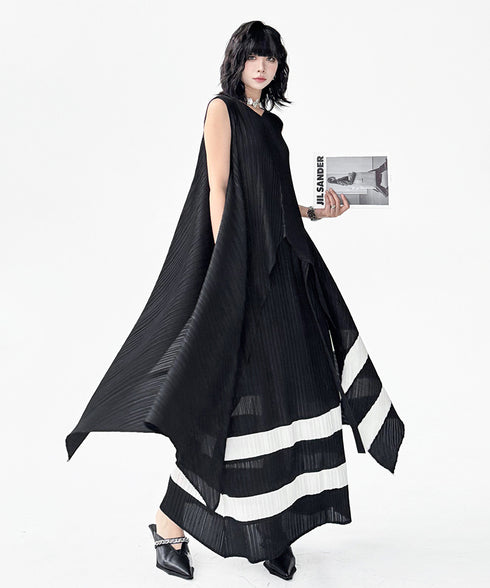 Pleated Contrast Stripe Series