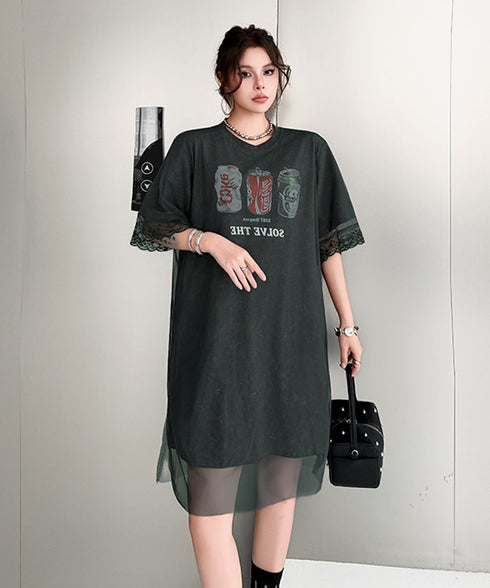 Mesh Graphic Dress