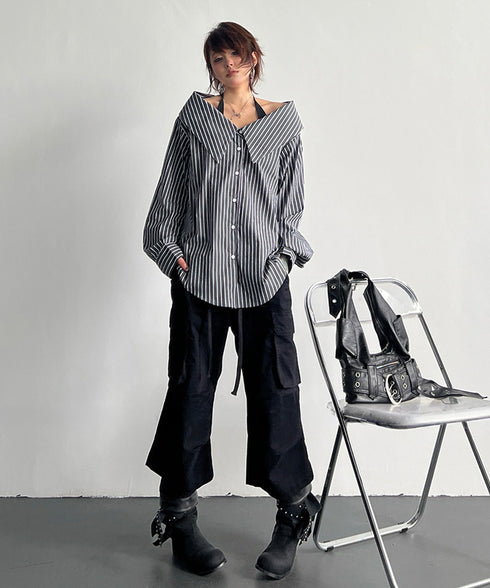 Foldover Collar Blouse