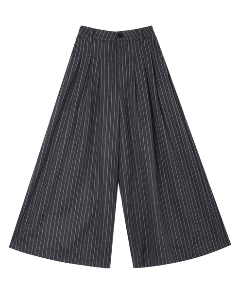 Stripe Wide Pleated Pants