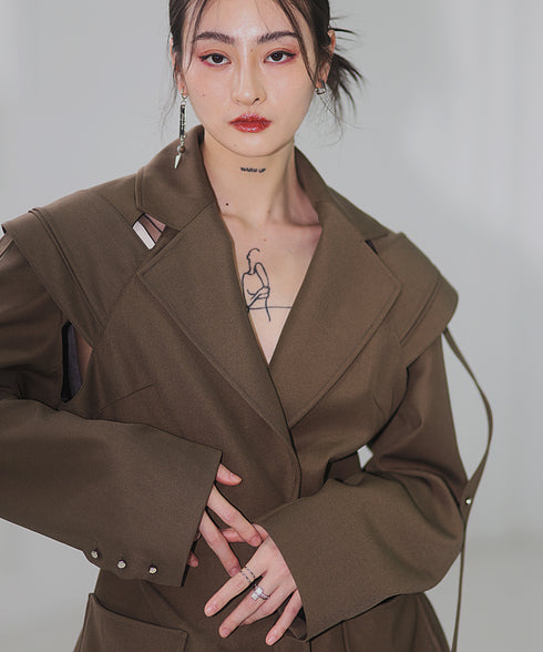 Split Layered Buckle Jacket