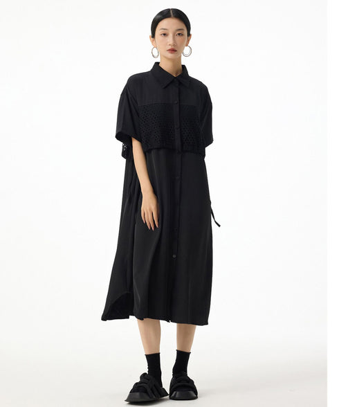 Mesh Layer Flow Dress