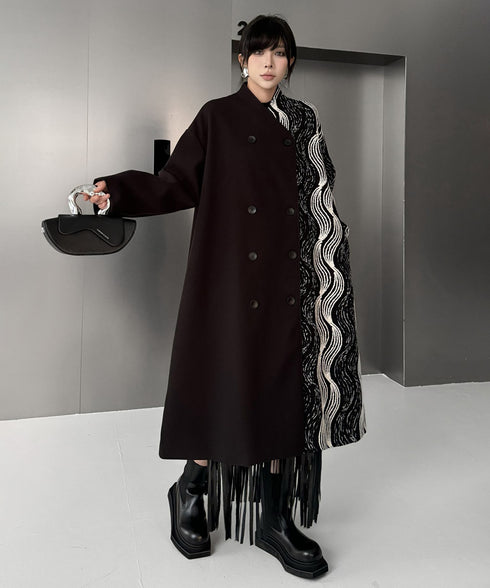 Wave Pattern Double Coat