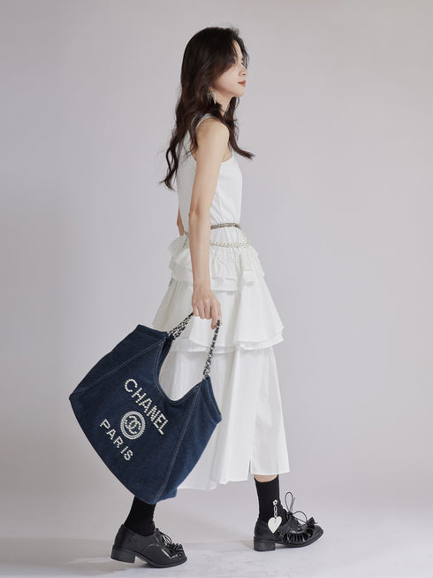 Frill Layered Combination Dress