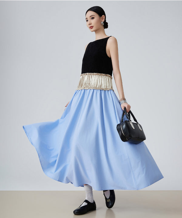 Velvet Shimmer Waist Dress