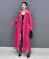 Sheer Belted Long Cardigan