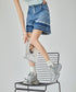 Line Hem Denim Shorts