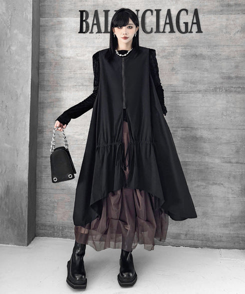 Zip Front Volume Layered Vest