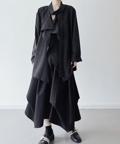 Draped Button Front Top