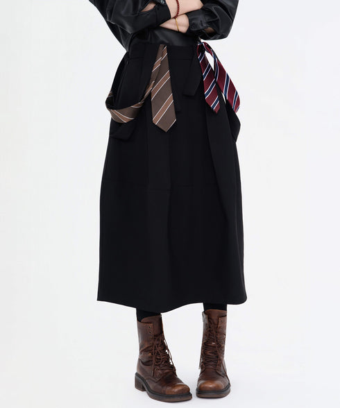 Tie Detail Apron Skirt