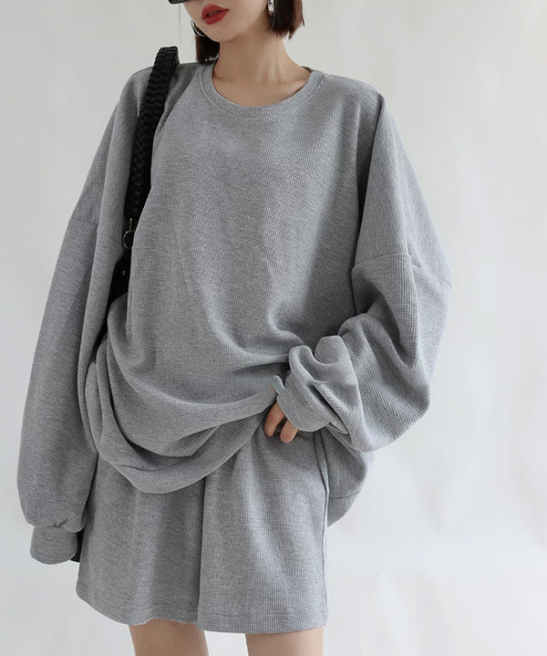 Waffle Relaxed Top&Shorts Co-ord
