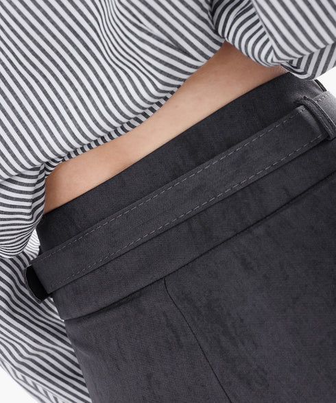 Vintage Wash Wide Belt Pants