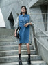 Panel Mix Denim Dress