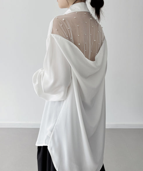 Pearl Sheer Back Blouse