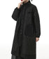 Quilted High Neck Long Coat