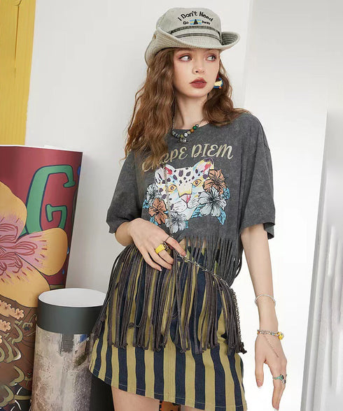 Feline Fringe Tee
