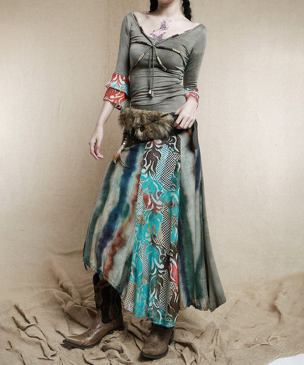 Multi Panel Flare Skirt