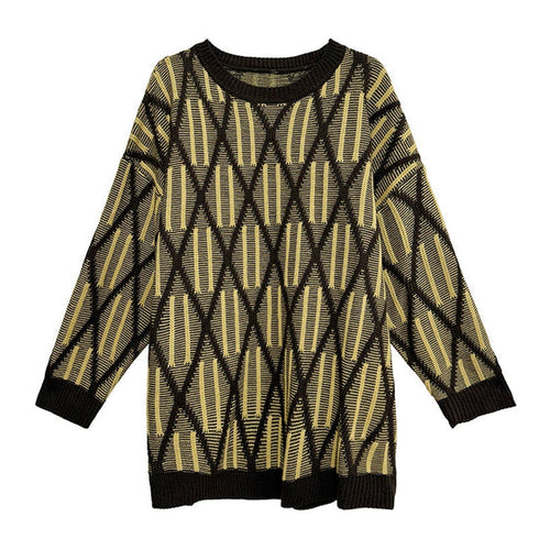 Geometric Pattern Knit Sweater