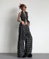 Plaid Vest Top & Cargo Wide Pants Series