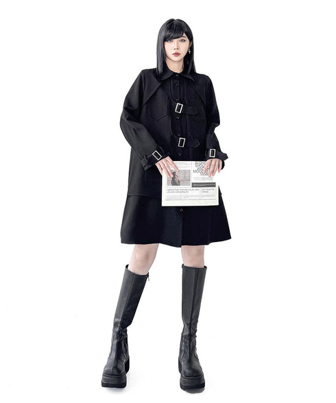 Buckle Layer Shirt Dress