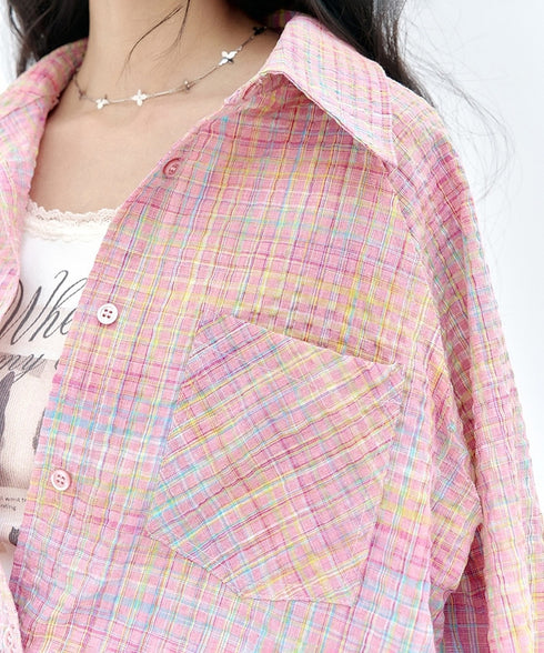 Candy Check Shirt&Skirt Co-ord