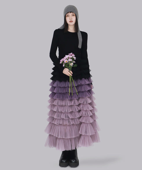 Cascade Frill Long Skirt