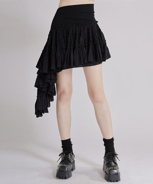 Layered Side-Flare Skirt