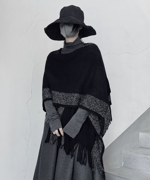 Fringe Edge Knit Cape