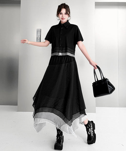 Layer Veil Blouse & Skirt Co-ord