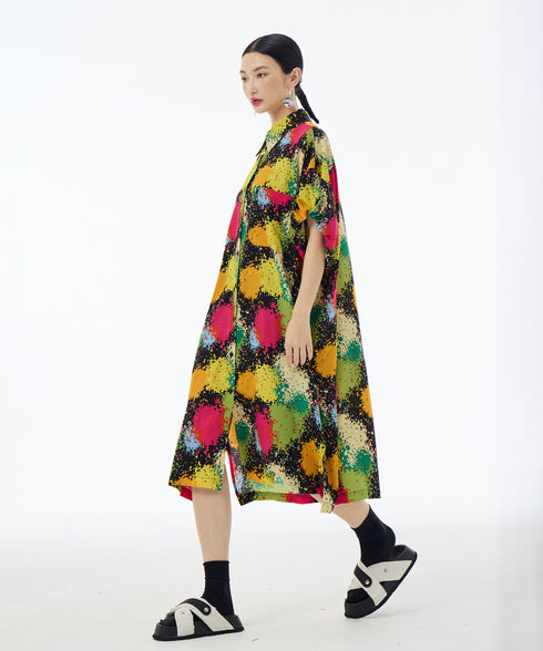 Splash Bloom Shirt Dress