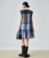 Layered Stripe Mesh Dress