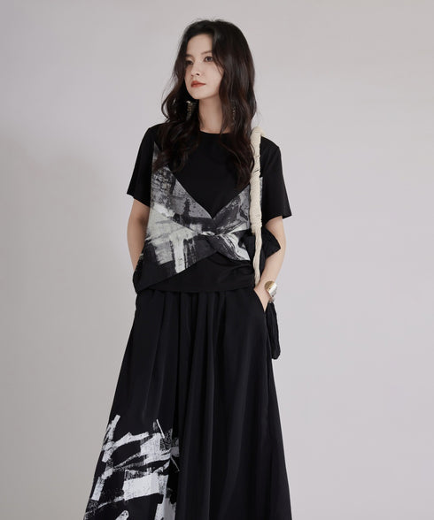 Graphic Twist Layered T-shirt