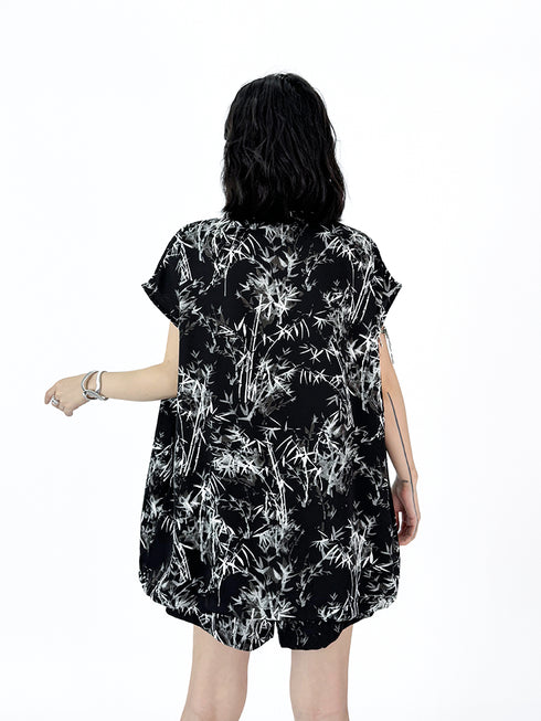 Shadow Bamboo Blouse & Shorts Co-ord