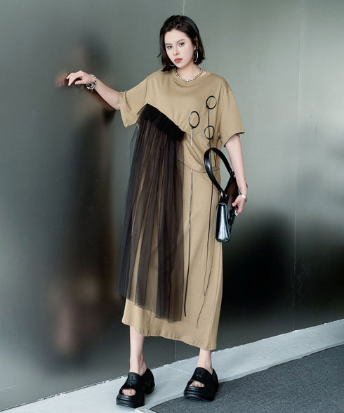 Tulle Layered Cut Dress