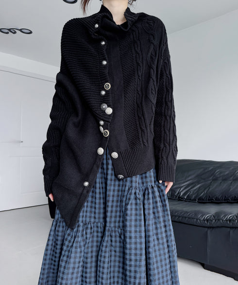 Twist Button Knit Cardigan
