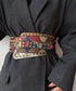 Studded Patchwork Wide Belt