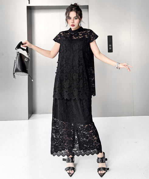 Bloom Collar Top&Skirt Co-ord
