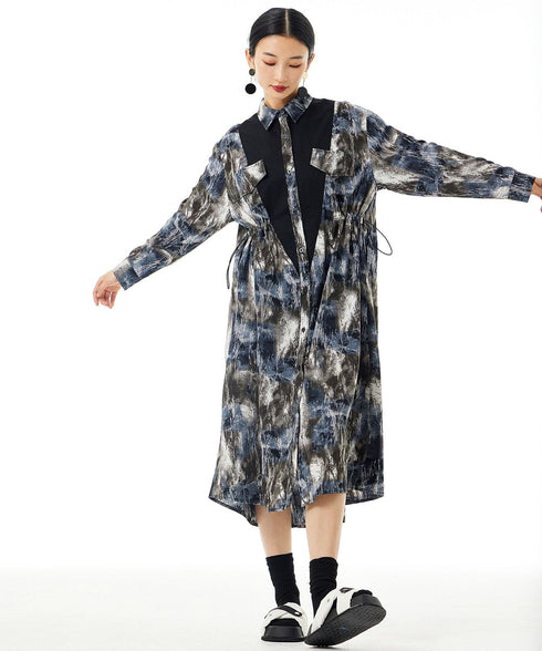 Brushstroke Yoke Dress