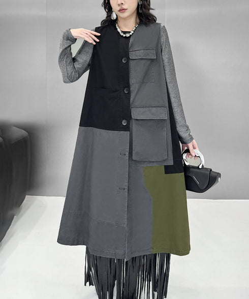 Color Block Cargo Panel Dress