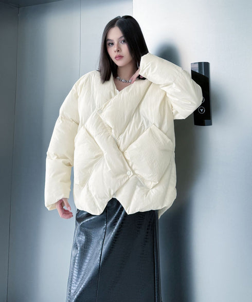 Quilted Wrap Down Jacket