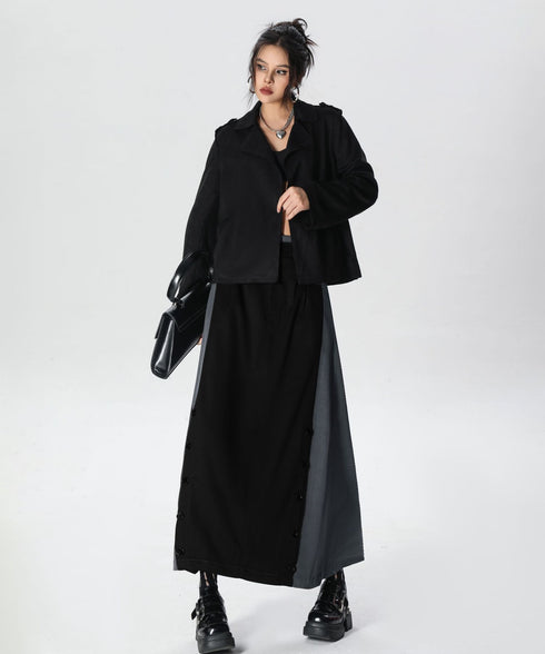 Dual Panel Buttoned Skirt