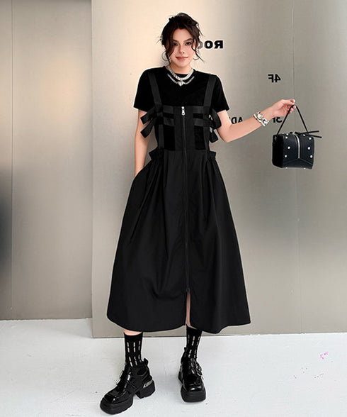 Strap Zip Volume Dress