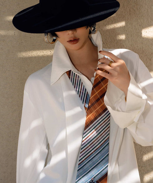 Multi Stripe Plaid Tie