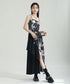 Graphic Slit Camisole Dress
