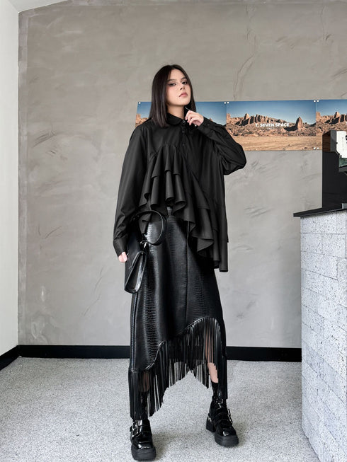 Cascade Layer Frill Blouse