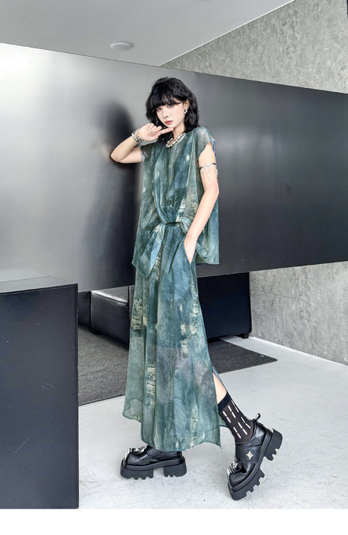 Floating Dye Top & Skirt Co-ord