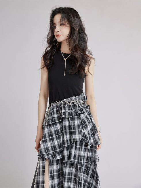 Frill Layered Combination Dress