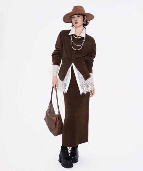 Corduroy Twist Front Blouse