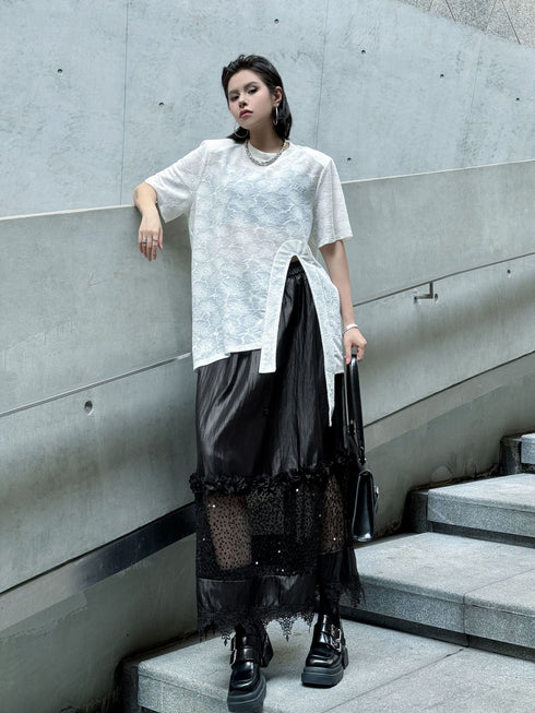 Noir Mesh Layered Skirt